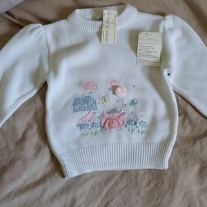 Vintage Puzzles Spring Themed Baby Sweater Size 3